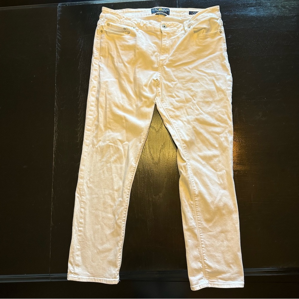 Lucky Brand Size 18 Skinny Jean White Vacation Pant No Holes